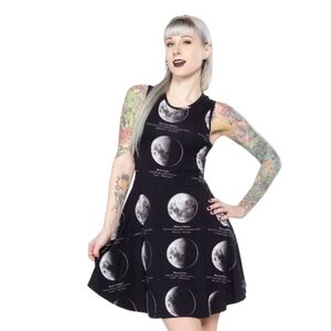 Killstar Lunar Eclipse Black and White Dress